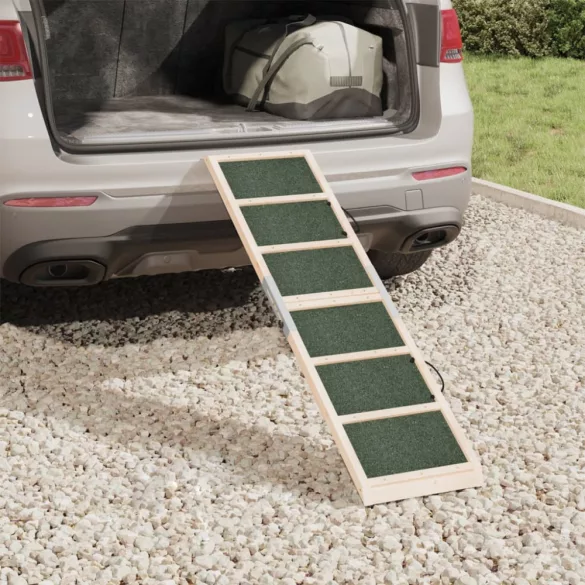 szürke tömör fenyőfa kutyarámpa 120 x 30 cm