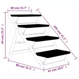 szürke tömör fenyőfa kutyalépcső 105 x 47 cm