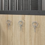 3 db ezüstszínű acél lókötőgyűrű szemes csavarokkal