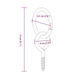 3 db ezüstszínű acél lókötőgyűrű szemes csavarokkal