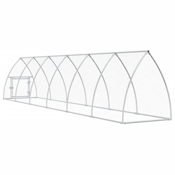 szürke horganyzott acél csirkeketrec 600x105x120 cm