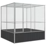 ezüstszínű acél madárház 211 x 207 x 212 cm