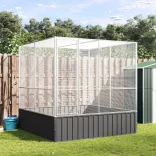 ezüstszínű acél madárház 211 x 207 x 212 cm