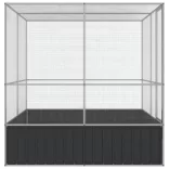 ezüstszínű acél madárház 211 x 207 x 212 cm