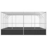 ezüstszínű acél madárház 418 x 414 x 212 cm