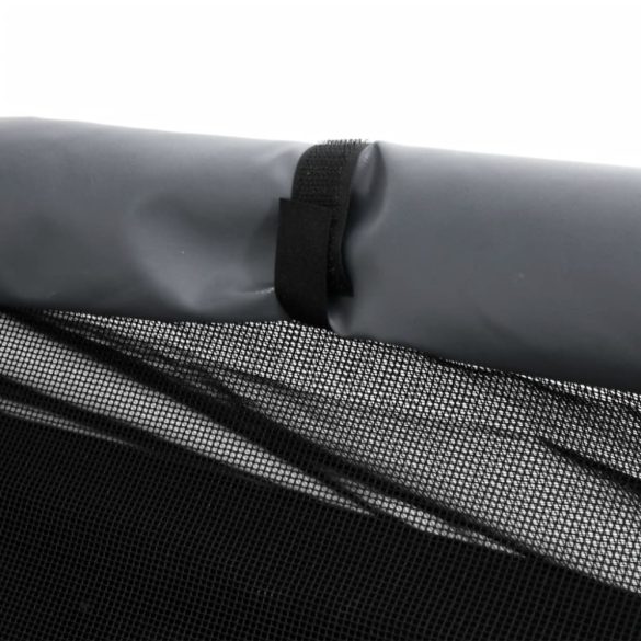 világosszürke oxford szövet és acél kutyaház