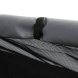 világosszürke oxford szövet és acél kutyaház