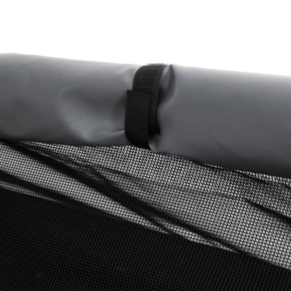 világosszürke oxford szövet és acél kutyaház