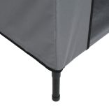 világosszürke oxford szövet és acél kutyaház