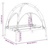 antracitszürke oxford szövet és acél baldachinos kutyaágy