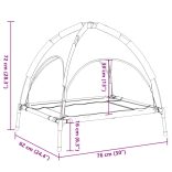 antracitszürke oxford szövet és acél baldachinos kutyaágy