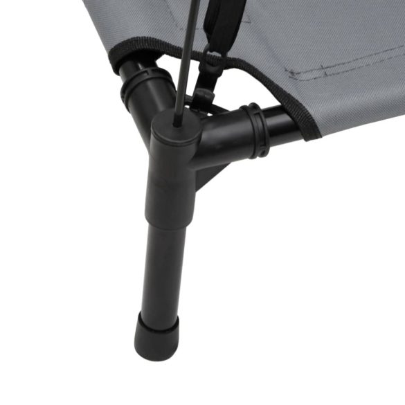 antracitszürke oxford szövet és acél baldachinos kutyaágy