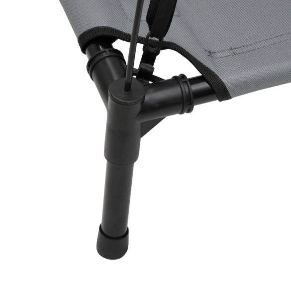 antracitszürke oxford szövet és acél baldachinos kutyaágy