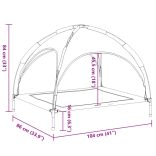 antracitszürke oxford szövet és acél baldachinos kutyaágy
