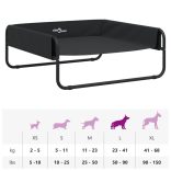 antracitszürke oxford szövet és acél emelt kutyaágy