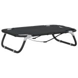 antracitszürke oxford szövet és acél összecsukható kutyaágy