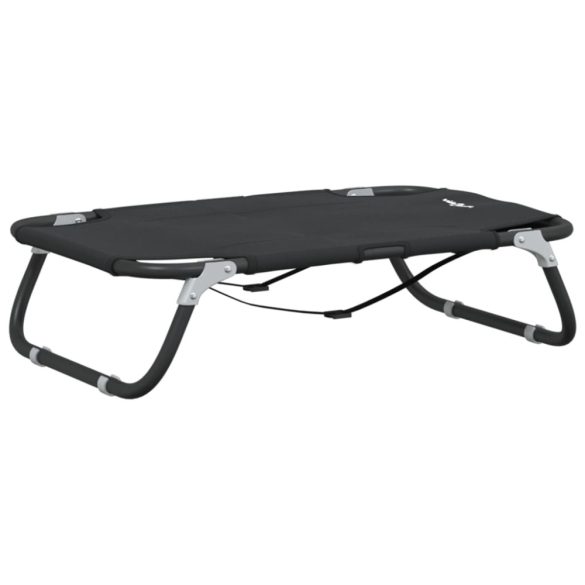 antracitszürke oxford szövet és acél összecsukható kutyaágy