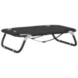 antracitszürke oxford szövet és acél összecsukható kutyaágy