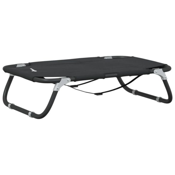 antracitszürke oxford szövet és acél összecsukható kutyaágy