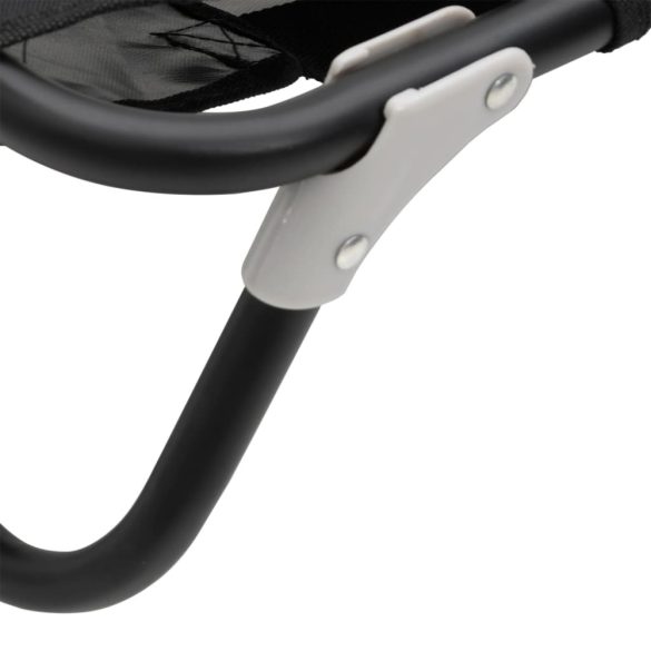 antracitszürke oxford szövet és acél összecsukható kutyaágy