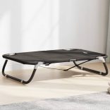 antracitszürke oxford szövet és acél összecsukható kutyaágy