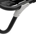 antracitszürke oxford szövet és acél összecsukható kutyaágy