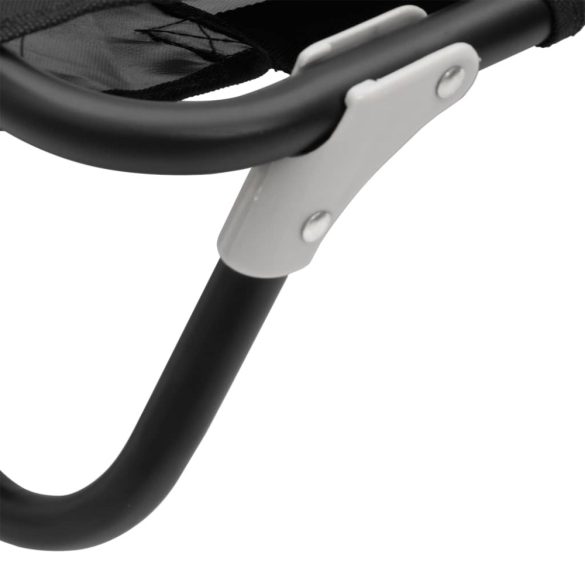 antracitszürke oxford szövet és acél összecsukható kutyaágy