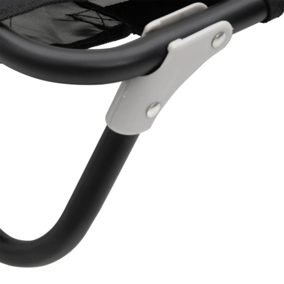 antracitszürke oxford szövet és acél összecsukható kutyaágy