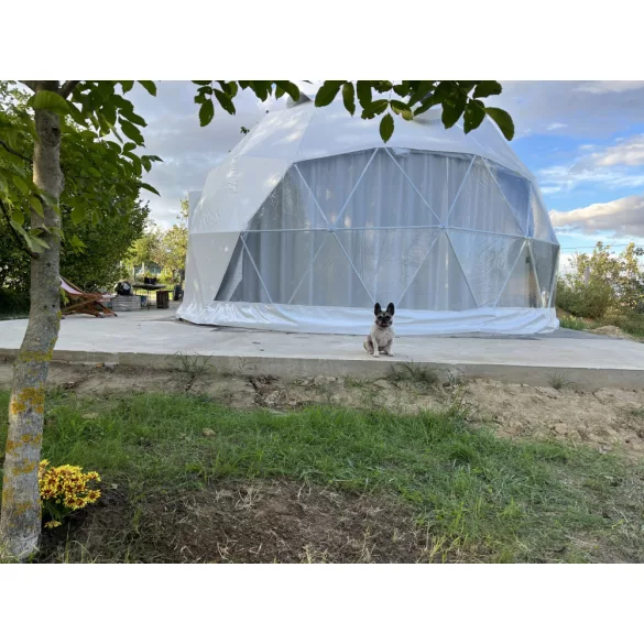 Profi szigetelt glamping sátor / dome / geodéziai sátor 6m átmérővel