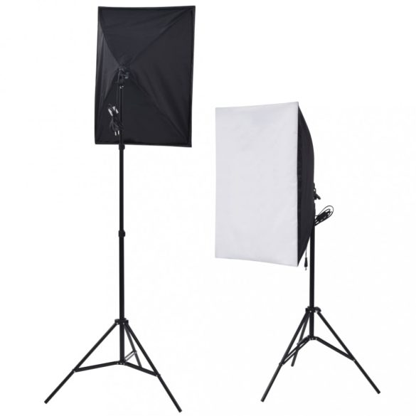 fotó stúdió szett: 5 db színes háttér és 2 db softbox