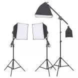 stúdiólámpaszett háromlábú állvánnyal és softbox-szal