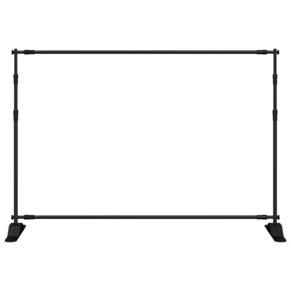 fekete acél háttérállvány 305x243 cm