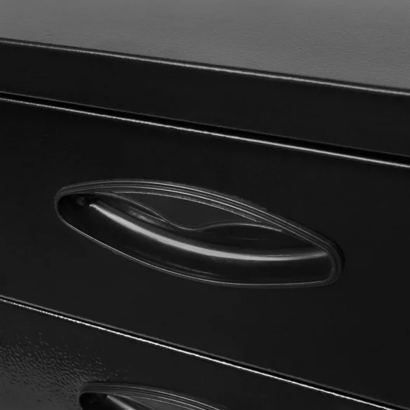 fekete fém szerszámos láda 3 fiókkal