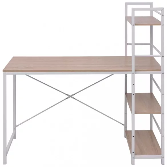 tölgy íróasztal 4 szintes könyvespolccal