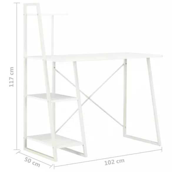 fehér íróasztal polcrendszerrel 102 x 50 x 117 cm