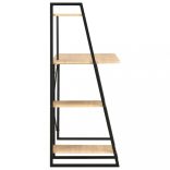 fekete és tölgyszínű íróasztal polcrendszerrel 102x50x117 cm