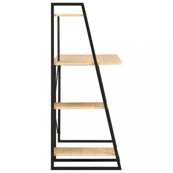 fekete és tölgyszínű íróasztal polcrendszerrel 102x50x117 cm