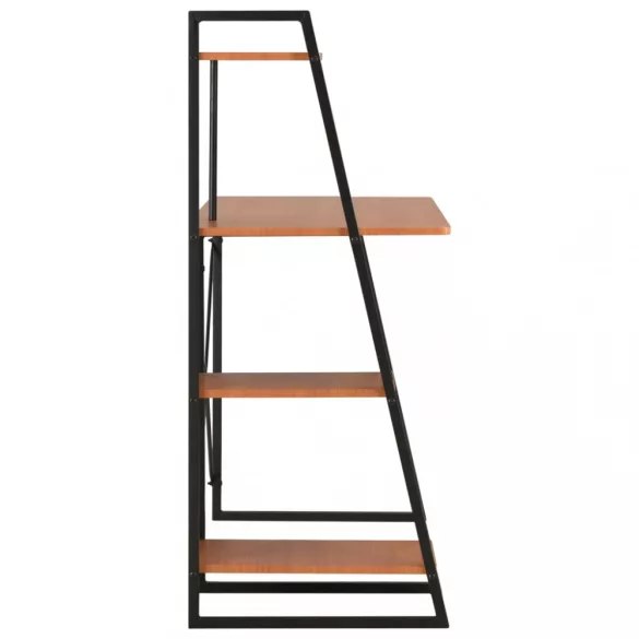 fekete és barna íróasztal polcrendszerrel 102 x 50 x 117 cm