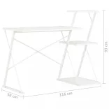 fehér íróasztal polccal 116 x 50 x 93 cm