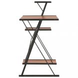 fekete és barna íróasztal polccal 116 x 50 x 93 cm