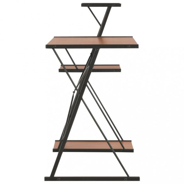 fekete és barna íróasztal polccal 116 x 50 x 93 cm