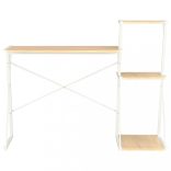 fehér és tölgyszínű íróasztal polccal 116 x 50 x 93 cm