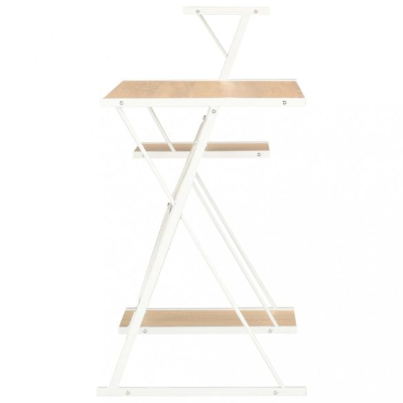 fehér és tölgyszínű íróasztal polccal 116 x 50 x 93 cm