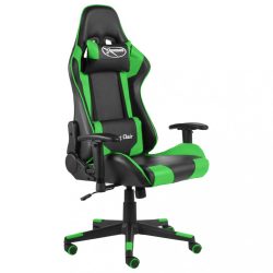 zöld PVC forgó gamer szék