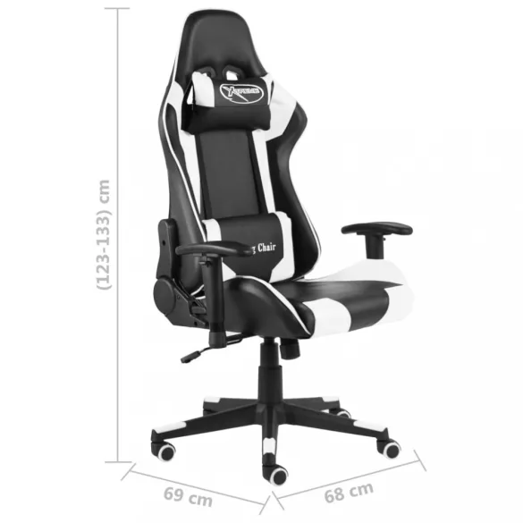 fehér PVC forgó gamer szék