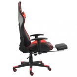 piros PVC forgó gamer szék lábtartóval