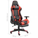 piros PVC forgó gamer szék lábtartóval