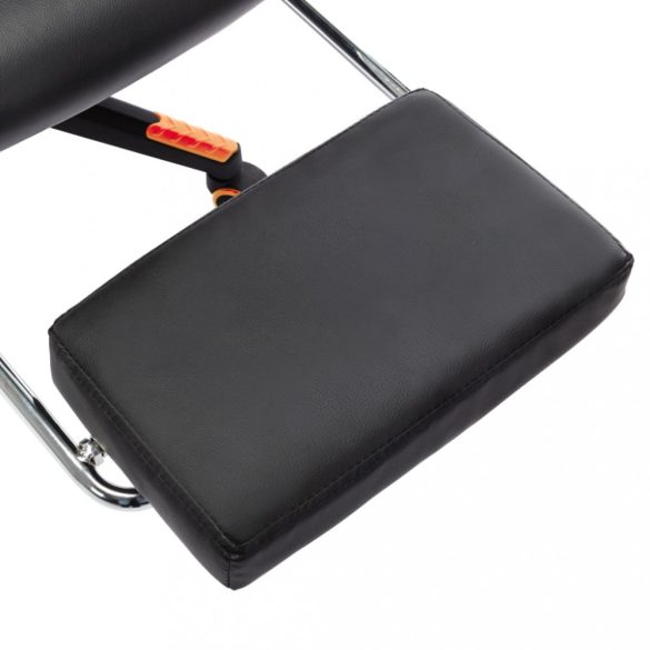 fekete és narancssárga műbőr gamer szék lábtámasszal