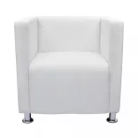 fehér műbőr kocka alakú fotel