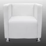 fehér műbőr kocka alakú fotel